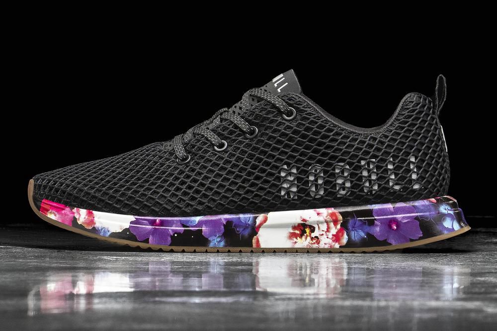 Chaussure Running NOBULL Homme Noir - Chaussures NOBULL Space Floral Mesh Runner,France (5164-BEVQI)